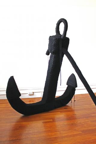 Crocheted Black Anchor